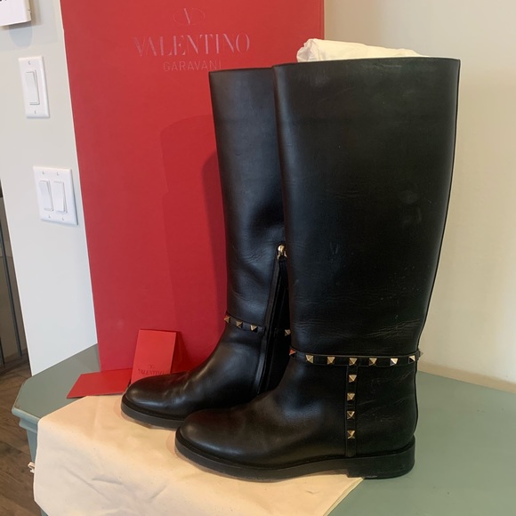 Valentino Rockstud Leather Boots - Picture 3 of 5